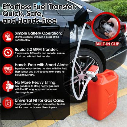 Imagem de Bomba de transferência de combustível AUTOJDM com sensor de parada automática 12L/min