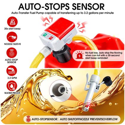 Imagem de Bomba de transferência de combustível AUTOJDM com sensor de parada automática 12L/min