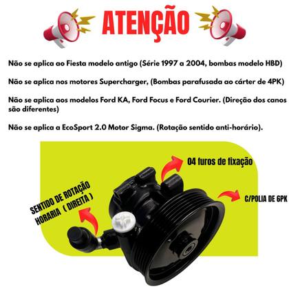 Imagem de Bomba Direção Hidráulica Ecosport Fiesta Zetec Rocan + Polia