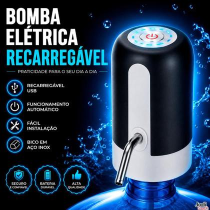 Imagem de Bomba Elétrica para Galão de Água Mineral Recarregável com Toque Único