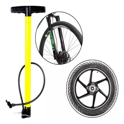 Imagem de Bomba Encher Pneu Bicicleta Moto Carro Bola Resistente 55 Cm