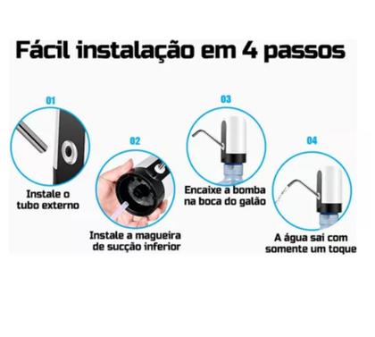 Imagem de Bomba Galão Água Mineral Bebedouro Elétrica Recarregável Usb