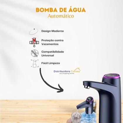 Imagem de Bomba Galão Torneira Elétrico Para Água Recarregável Usb - Preta