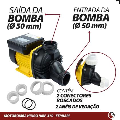 Imagem de Bomba Hidromassagem HMF-370 Ferrari Motobomba Para Banheira e Spa 1/2Cv 370W Bivolt 