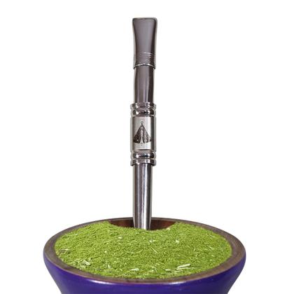 Imagem de Bomba INOX para Chimarrão Chata Gravada Laser Nossa Senhora