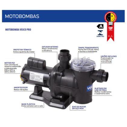 Imagem de Bomba p/piscina 1/3CV Veico C/Filtro V-30 30.000L + KIT