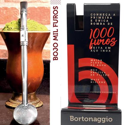 Imagem de Bomba Para Chimarrão de Inox  Com Bojo de 1000 Furos - Elimine a Cestinha