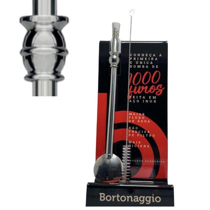 Imagem de Bomba Para Chimarrão de Inox  Com Bojo de 1000 Furos - Elimine a Cestinha