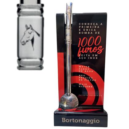 Imagem de Bomba Para Chimarrão de Inox  Com Bojo de 1000 Furos - Elimine a Cestinha