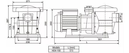 Imagem de      Bomba Para Piscina Hidrax Hdx-150 (1,5 Cv) Monofásica 