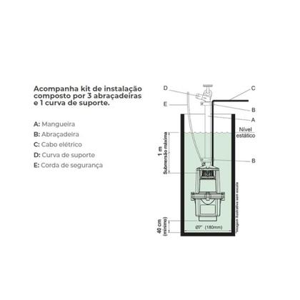 Imagem de Bomba Poco Submersa Vibratoria 3/4" 340w 220v Anauger 650 5G