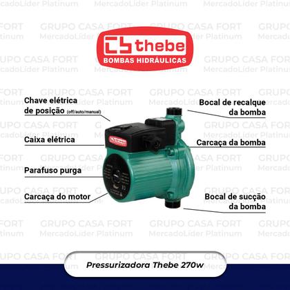 Imagem de Bomba Pressurizadora Thebe 270w Até 3300 Litros Por Hora 110v