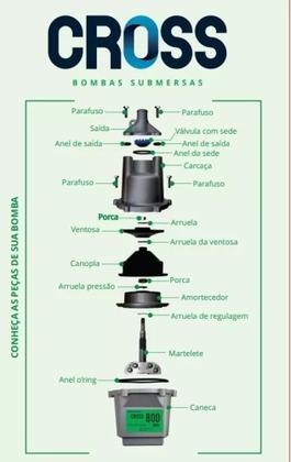 Imagem de Bomba sapo cross 800 380w 3/4 pol. poço de 150mm