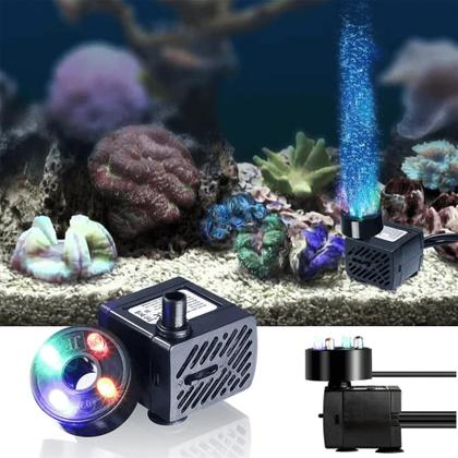 Imagem de Bomba Submersa com LED Colorido 4W para Fonte Aquário Chafariz Bivolt BOM8702