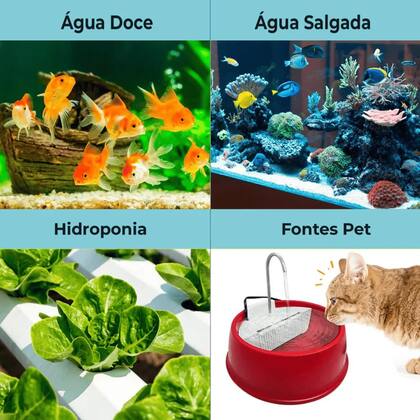 Imagem de Bomba Submersa com LED Colorido 4W para Fonte Aquário Chafariz Bivolt BOM8702