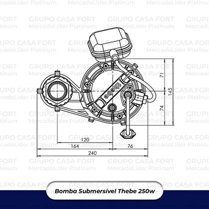 Imagem de Bomba Submersível Para Esgoto 250w Com Boia Tsp-250n Thebe 110v