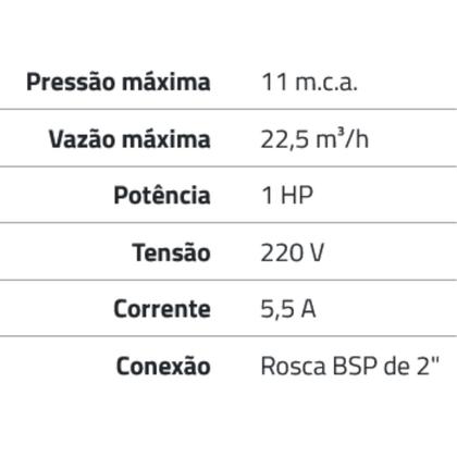 Imagem de Bomba Submersível Para Esgoto 800 Plus 220V 1Hp Mono Rowa