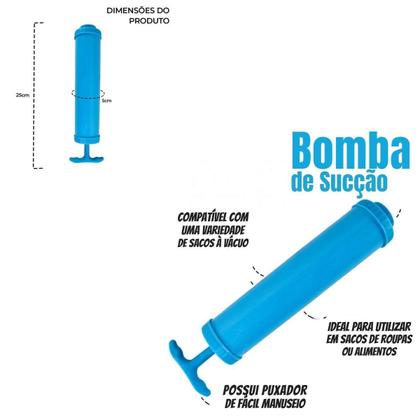 Imagem de Bomba Sucção Manual Portátil Saco À Vácuo Viagem Alimentos