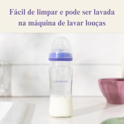 Imagem de Bomba Tira Leite Dupla Elétrica Mãos Livres Lansinoh com Mamadeira de Vidro GRÁTIS