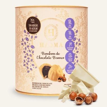 Bombom Chocolate Branco Com Avelã - Zero Açúcar - 200g Haoma Imagem de Bombom Chocolate Branco Com Avelã - Zero Açúcar - 200g Haoma