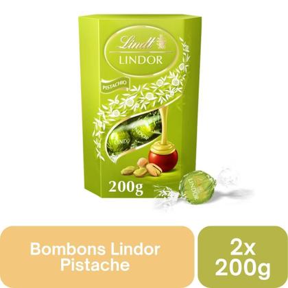 Imagem de Bombom Chocolate Lindt Lindor Pistache Kit 2 caixas de 200g