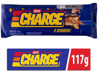 Imagem de Bombom de Chocolate Charge Flowpack Recheado com Amendoim Caramelizado 117g 1 Pacote com 6 Unidades