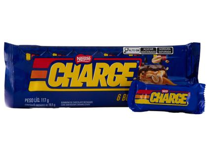 Imagem de Bombom de Chocolate Charge Flowpack Recheado com Amendoim Caramelizado 117g 1 Pacote com 6 Unidades