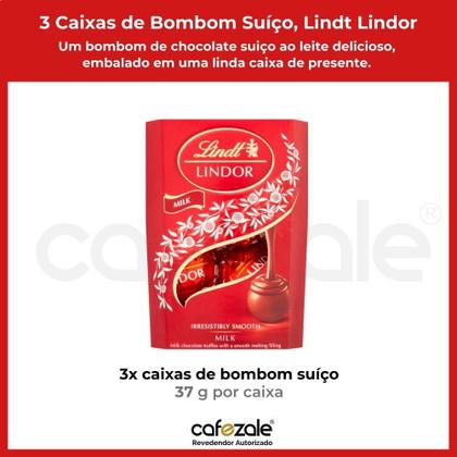 Imagem de Bombom De Chocolate Suiço, Lindt Lindor, 3 Caixas De 37G