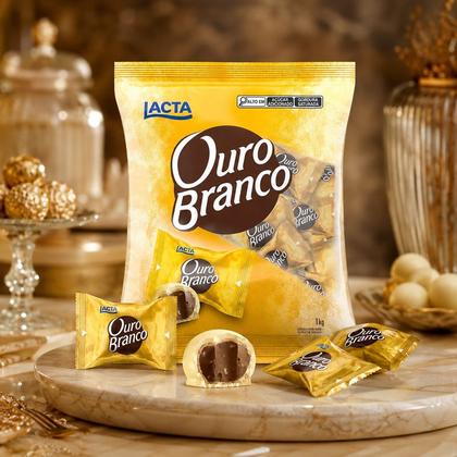 Imagem de Bombom Ouro Branco Lacta 1kg Recheado e Crocante