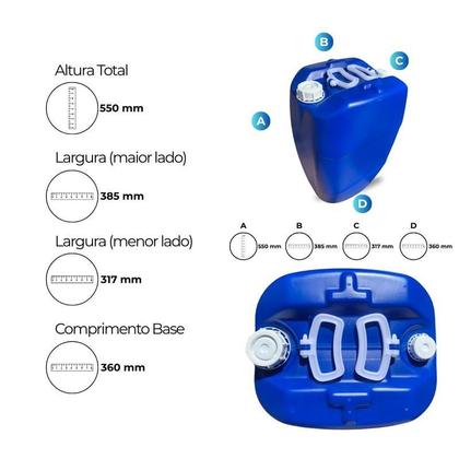 Imagem de Bombona Azul 50L Para Industria De Soja - 2 Pçs