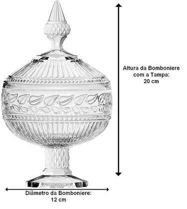 Imagem de Bomboniere 20cm Por 12cm Republic Com Pé Em Cristal Ecológico L'Hermitage