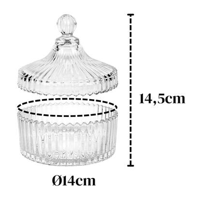 Imagem de Bomboniere Bohemia De Vidro Com Tampa Potiche Enfeite 14cm