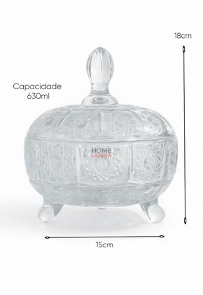 Imagem de Bomboniere com Pezinho de Vidro com Tampa Bohemia 630ml