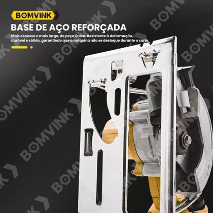 Imagem de BOMDER Professional BOM9706 serra circular kit 3 laminas 4 angulos ajustaveis bateria 21v
