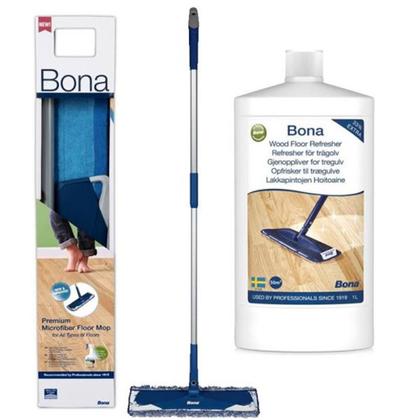 Imagem de Bona - mop com refil de microfibra + renovador de brilho 1lt