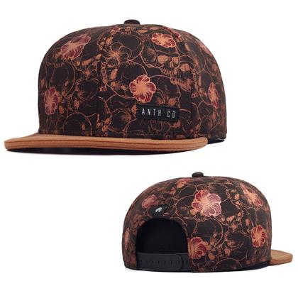 Imagem de Boné Anth co Toten Preto Rosa Aba Reta Aberto Com Ajuste Snapback