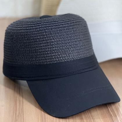 Imagem de Boné Chapéu De Praia Feminino Aba Curva Revestida Ajustável Fecho Velcr0 Palha Sintética