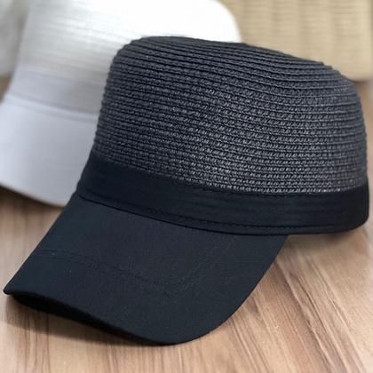 Imagem de Boné Chapéu De Praia Feminino Aba Curva Revestida Ajustável Fecho Velcr0 Palha Sintética