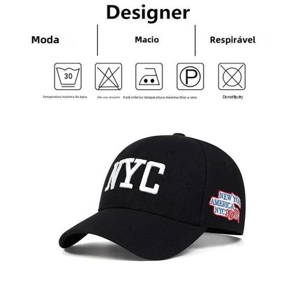 Imagem de Boné de Beisebol Bordado NYC - Ajustável, Unissex, para Primavera/Outono