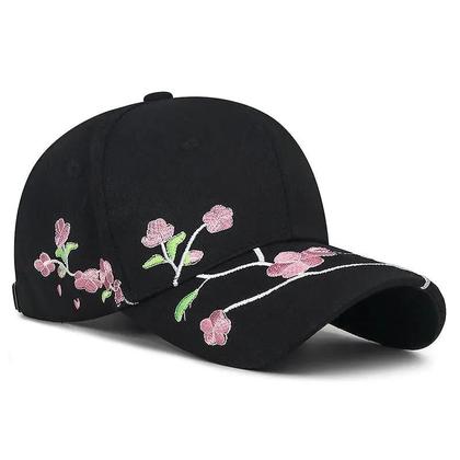 Imagem de Boné De Beisebol Feminino Estilo Nacional Com Bordado De Flor De Ameixa Para Primavera E Outono