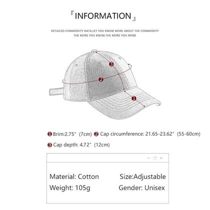 Imagem de Boné de beisebol unissex lavado em folha de ácer bordado, chapéu de sol