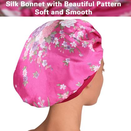 Imagem de Boné de cetim ROYBENS para dormir, pacote com 4 gorros grandes para mulheres