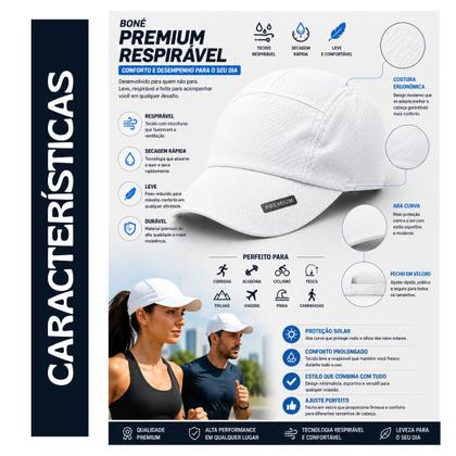 Imagem de Boné Esportivo Microfibra Quick Dry Secagem Rápida e Tecido Respirável (1 Und)