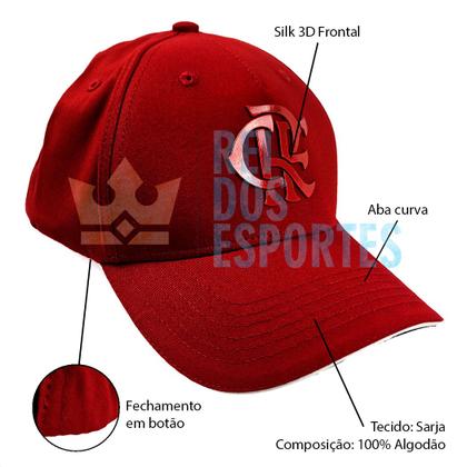 Imagem de Boné Flamengo Licenciado Aba curva Ajustável Oficial Com NF