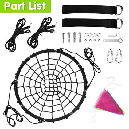 Imagem de Boné Hammock HeyZoo Spider Web Tree Swing 40" preto de 363 kg