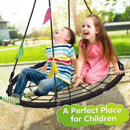 Imagem de Boné Hammock HeyZoo Spider Web Tree Swing 40" preto de 363 kg