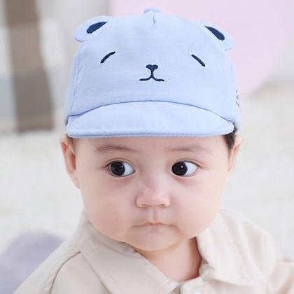 Imagem de Boné Infantil Ursinho Chapéu Boina Bordado Xadrez Criança Bebê Fofo Unissex Verão Fashion