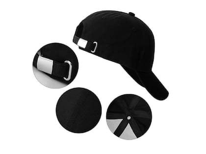 Imagem de Boné Liso Preto Básico Fitão Unissex Aba Curva Ajuste Metal - Scott & Co