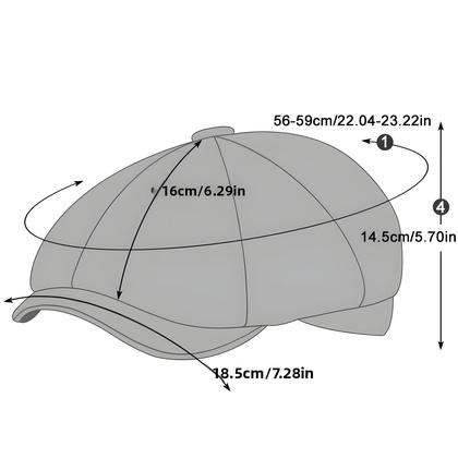 Imagem de Boné Masculino Retrô Octogonal - Estilo Britânico, Outono/Inverno, Padronagem Espinha de Peixe