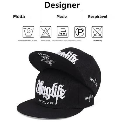 Imagem de Boné Snapback Ajustável Thug Life - Bordado Hip Hop - Moda Casual para Adultos